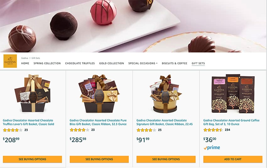 Godiva Amazon Brand Store